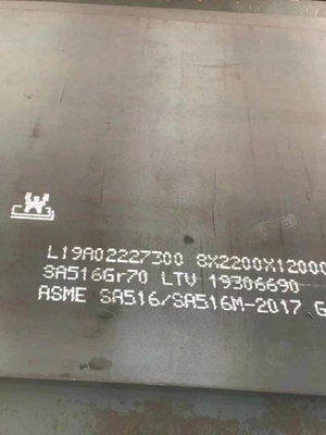 ASME SA516 급료 70 탄소 강철 플레이트, 보일러를 위한 열간압연 강철 플레이트