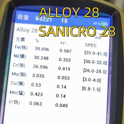 원료 SANICRO 28 UNS N8028 ((연금28)) 스테인리스 스틸 무선 파이프