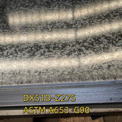 소재 DX51D-Z275 ASTM A653 G90 진열 철강판 3.0x1250*2500MM 제로 스판글
