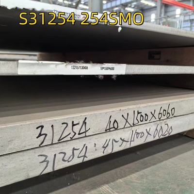 ASTM A240 SS 254SMO S31254 두께 6mm x 4' x 8 스테인리스 스틸 판 DIN 1.4547 F44 40*1500*6000MM