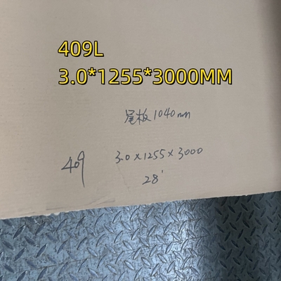 ASTM A240 등급 409L 1.4512 3.0-12mm 열로 굴린 SUS409 스테인리스 스틸 판 NO 1 마무리