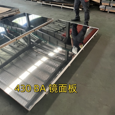 SUS430 2BA 냉불 스테인리스 스틸 시트 8K 거울 표면 PVC 플림 1.2 * 1250 * 2500mm