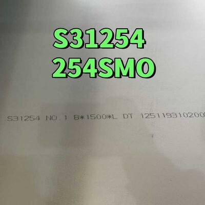 254SMO S31254 슈퍼 오스테나이트계 스테인리스강 시트 1.4547 해수 담수화 장비용 6 몰리브덴 합금
